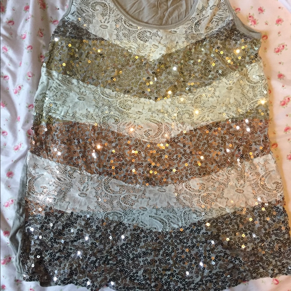 Daytrip sequin tank top shirt xl extra large